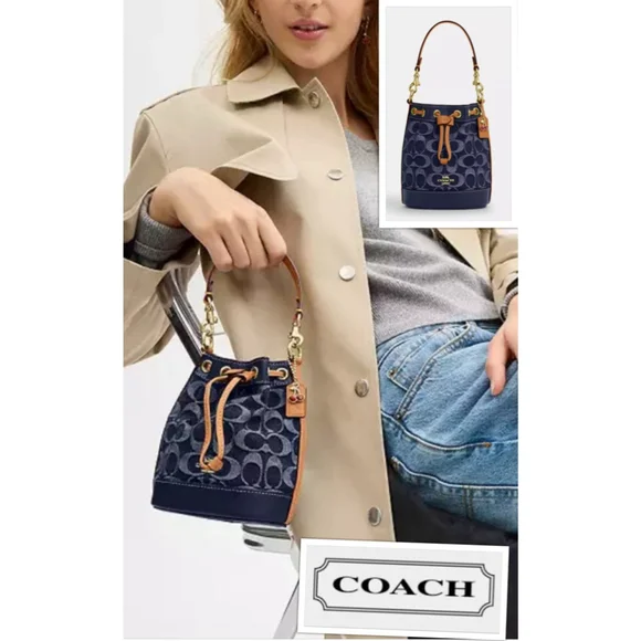 NEW Coach Authentic Denim Signature Monogram Mini Bucket Bag
Luxury Designer - Picture 1 of 14